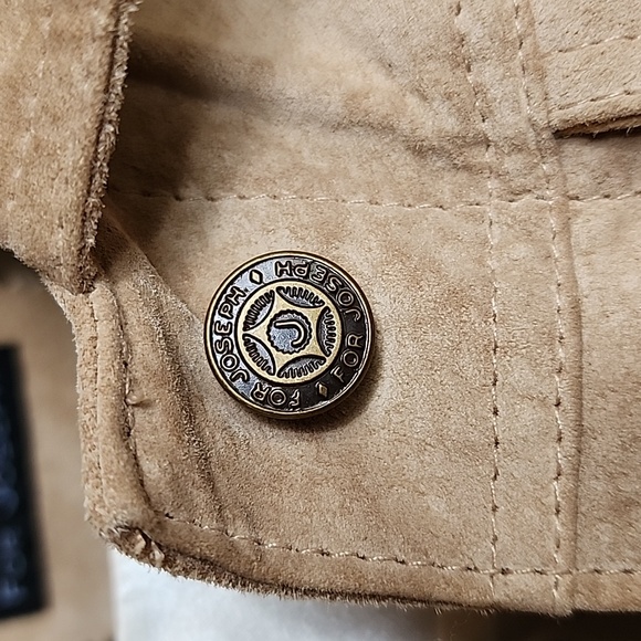 2 pc For Joseph Suede Jacket & XX3 Sheer Strawberry Top BUNDLE 2 PIECE both sz S - Picture 7 of 17